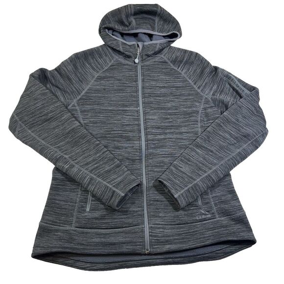L.L. Bean Tops - LL Bean Primaloft ThermaStretch Full Zip Gray Performance Hoodie Women's Large